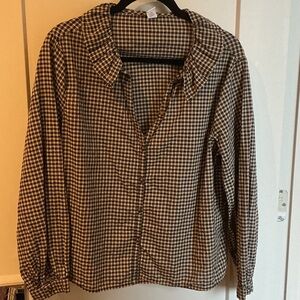Old Navy Beighe and Black Checkered Shirt